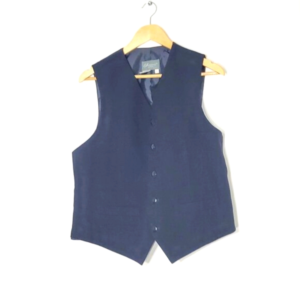 Successo UOMO by Phita Men's Black Adjustable Sleeveless Button-Down Vest Size M